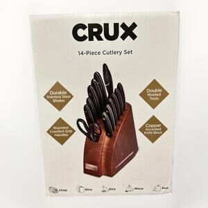 CRUX 14-Piece Cutlery Set Durable Stainless Steel Rounded Comfort Grip